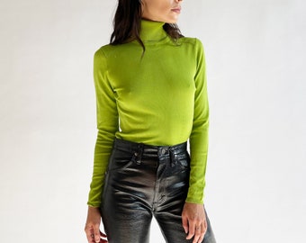 slime green turtleneck