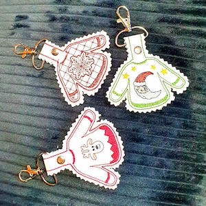 3 Porte clefs Pull de Noël