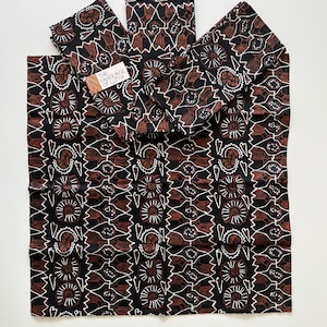 Napkins, natural dye batik cap, set of 4 Kalimantan motif