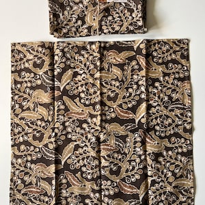 Napkins, natural dye batik cap, set of 4 candlenut motif