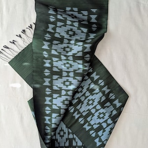 Silk scarf Laos geometric ikat, 70 x 13.5"