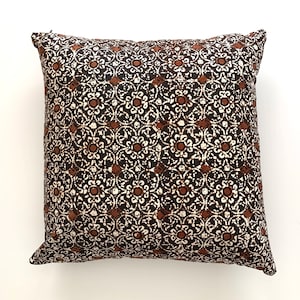 Pillow cover, batik cap hand-stamped natural dye