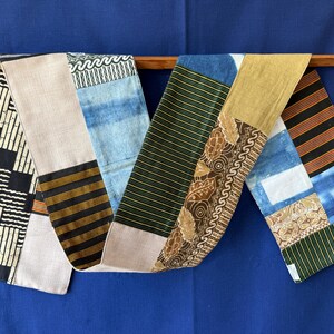 Boro Style Patchwork Schal - Batik, Shibori, Handgewebte Textilien