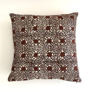 Pillow cover, batik cap hand-stamped natural dye