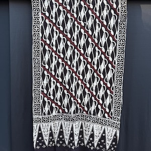 Écharpe, bonnet en batik, motif batik traditionnel parang estampé à la main 22 x 72 po.