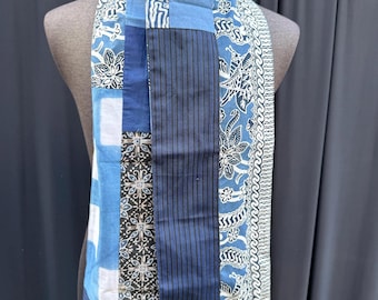 Scarf boro style patchwork double-sided