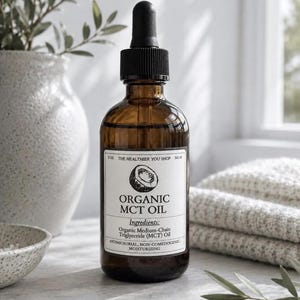 Organic C8 MCT Oil | Lightweight Non-Comedogenic Moisturizer for Skin Hair & Body | Caprylic Acid Medium-Chain Triglycerides | Vegan Beauty