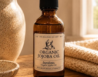 Organic Jojoba Oil | Lightweight Non-Greasy Hydration for Skin, Hair & Body | Pure Cold-Pressed Vegan Beauty Oil | Multi-Purpose