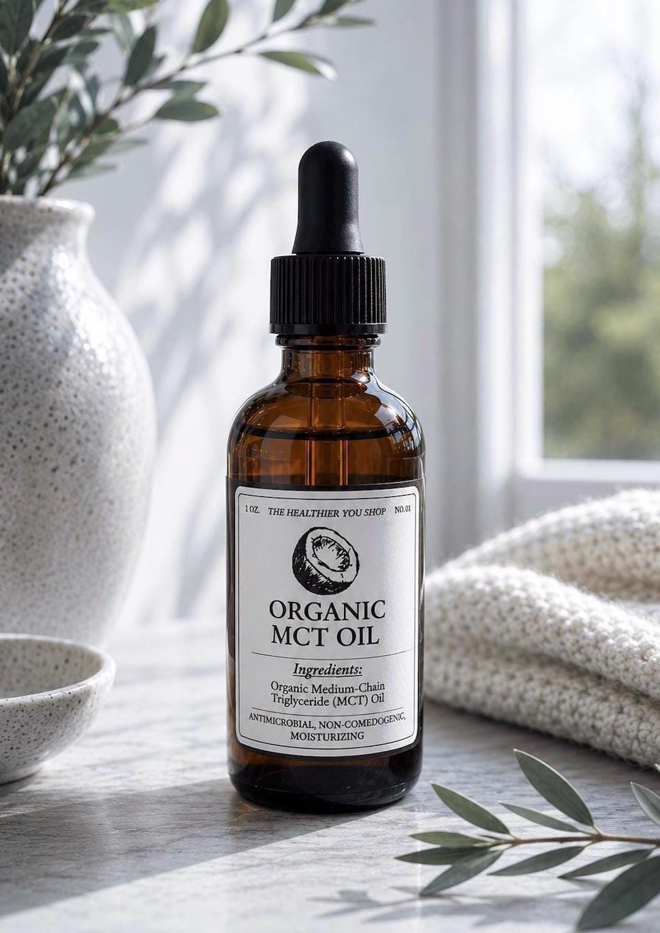 Organic C8 MCT Oil | Lightweight Non-comedogenic Moisturizer for