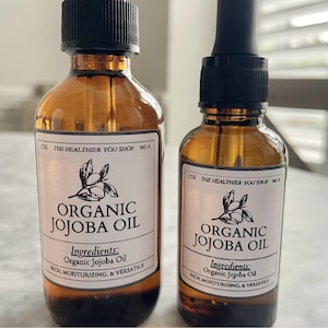 Organic Jojoba Oil | Lightweight Non-Greasy Hydration for Skin, Hair & Body | Pure Cold-Pressed Vegan Beauty Oil | Multi-Purpose