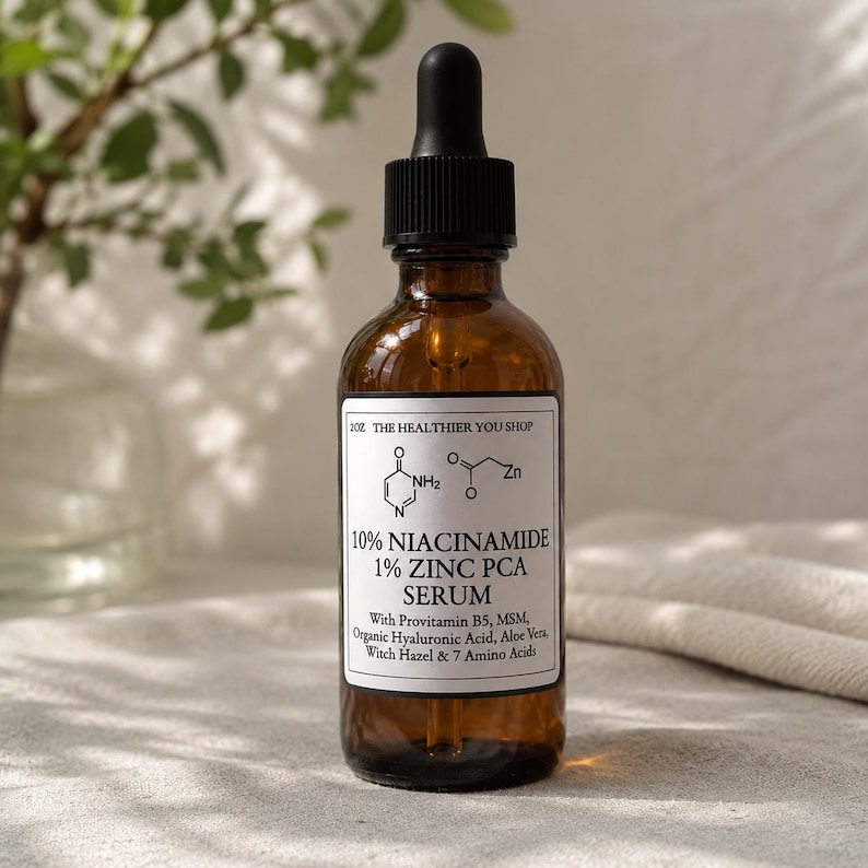 Niacinamide Zinc Serum 1oz, 2oz | Aloe, B5, MSM, Hyaluronic Acid, Amino Acids, Botanical Extracts | Vegan Facial Organic Oil-Free Skincare image 1