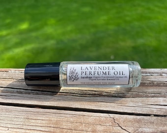 Lavender Perfume Oil 10ml – Non-Toxic Roll-on Floral Fragrance | Calming and Relaxing Natural | Clean Organic Vegan Handmade | Alcohol-Free