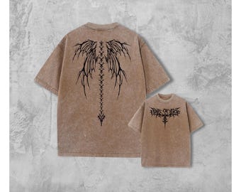 Y2k Washed Gothic Shirt, Oversized Harajuku T-Shirt, Fashion Gift for Him, Gift for Her