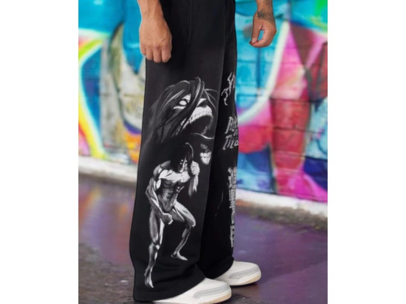 AOT Anime Inspired Sweatpants, Attack on Titans Anime Sports Gymwear, Trendy Y2k Hip Hop Jogger Trousers, Unisex Anime Fans Gift