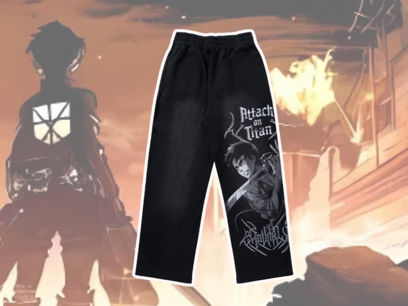 AOT Anime Inspired Sweatpants, Attack on Titans Anime Sports Gymwear, Trendy Y2k Hip Hop Jogger Trousers, Unisex Anime Fans Gift