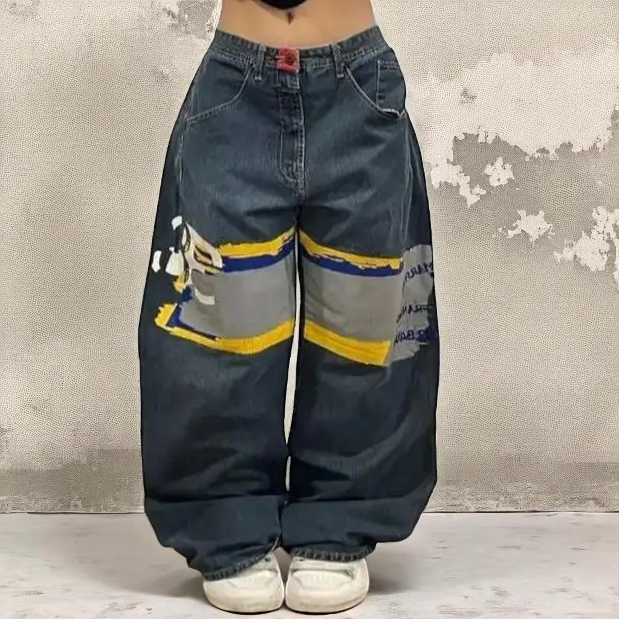 Y2K Wide Leg Jeans – Unisex High Waist Baggy Denim Pants
