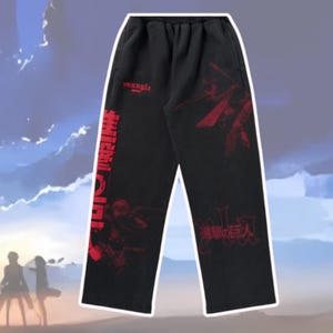 AOT Anime Inspired Sweatpants, Attack on Titans Anime Sports Gymwear, Trendy Y2k Hip Hop Jogger Trousers, Unisex Anime Fans Gift