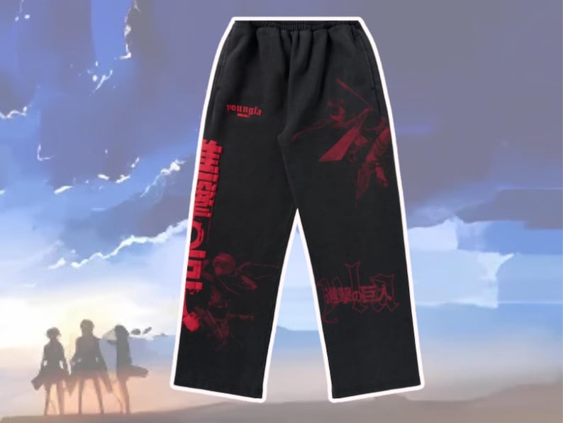 AOT Anime Inspired Sweatpants, Attack on Titans Anime Sports Gymwear, Trendy Y2k Hip Hop Jogger Trousers, Unisex Anime Fans Gift