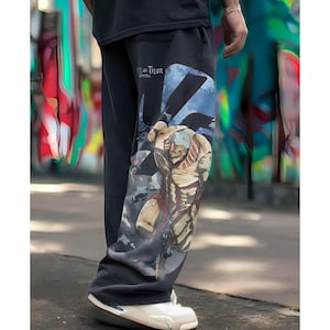 AOT Anime Inspired Sweatpants, Attack on Titans Anime Sports Gymwear, Trendy Y2k Hip Hop Jogger Trousers, Unisex Anime Fans Gift