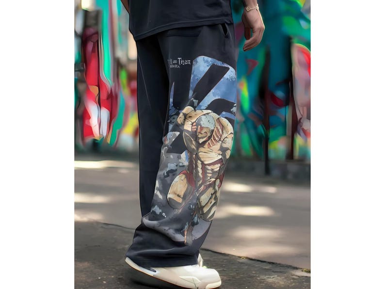 AOT Anime Inspired Sweatpants, Attack on Titans Anime Sports Gymwear, Trendy Y2k Hip Hop Jogger Trousers, Unisex Anime Fans Gift