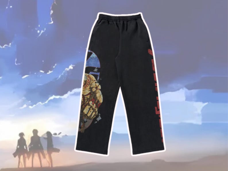 AOT Anime Inspired Sweatpants, Attack on Titans Anime Sports Gymwear, Trendy Y2k Hip Hop Jogger Trousers, Unisex Anime Fans Gift