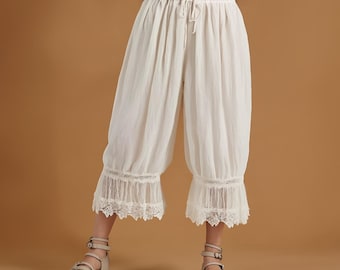 Pantalones de campana de encaje Y2K / Pantalones capri estilo gótico vintage / Pantalones anchos de campana estilo cottagecore / Moda bohemia de tendencia