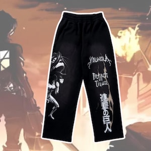 AOT Anime Inspired Sweatpants, Attack on Titans Anime Sports Gymwear, Trendy Y2k Hip Hop Jogger Trousers, Unisex Anime Fans Gift