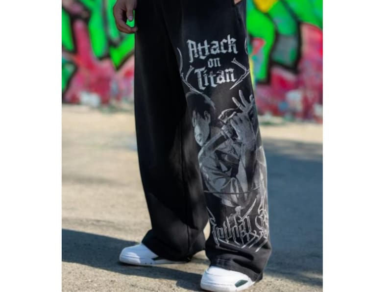 AOT Anime Inspired Sweatpants, Attack on Titans Anime Sports Gymwear, Trendy Y2k Hip Hop Jogger Trousers, Unisex Anime Fans Gift
