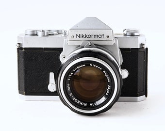 Vintage Nikkormat FTn 35mm SLR film camera w/ Nikkor S.C 50mm f/1.4 prime lens