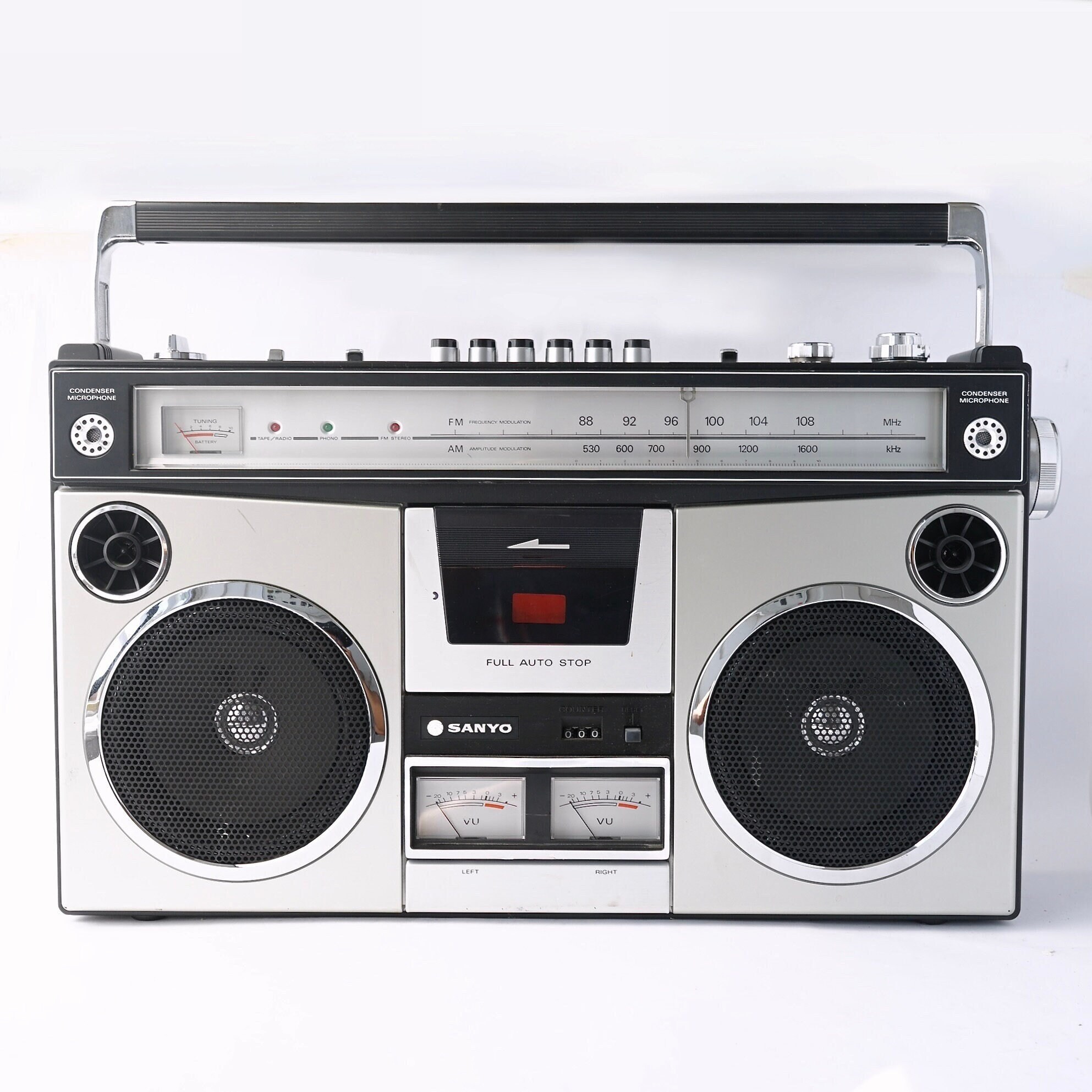 Rare Boombox Ghettoblaster Sanyo MW711F - Radio Fonctionne, K7 à Réparer