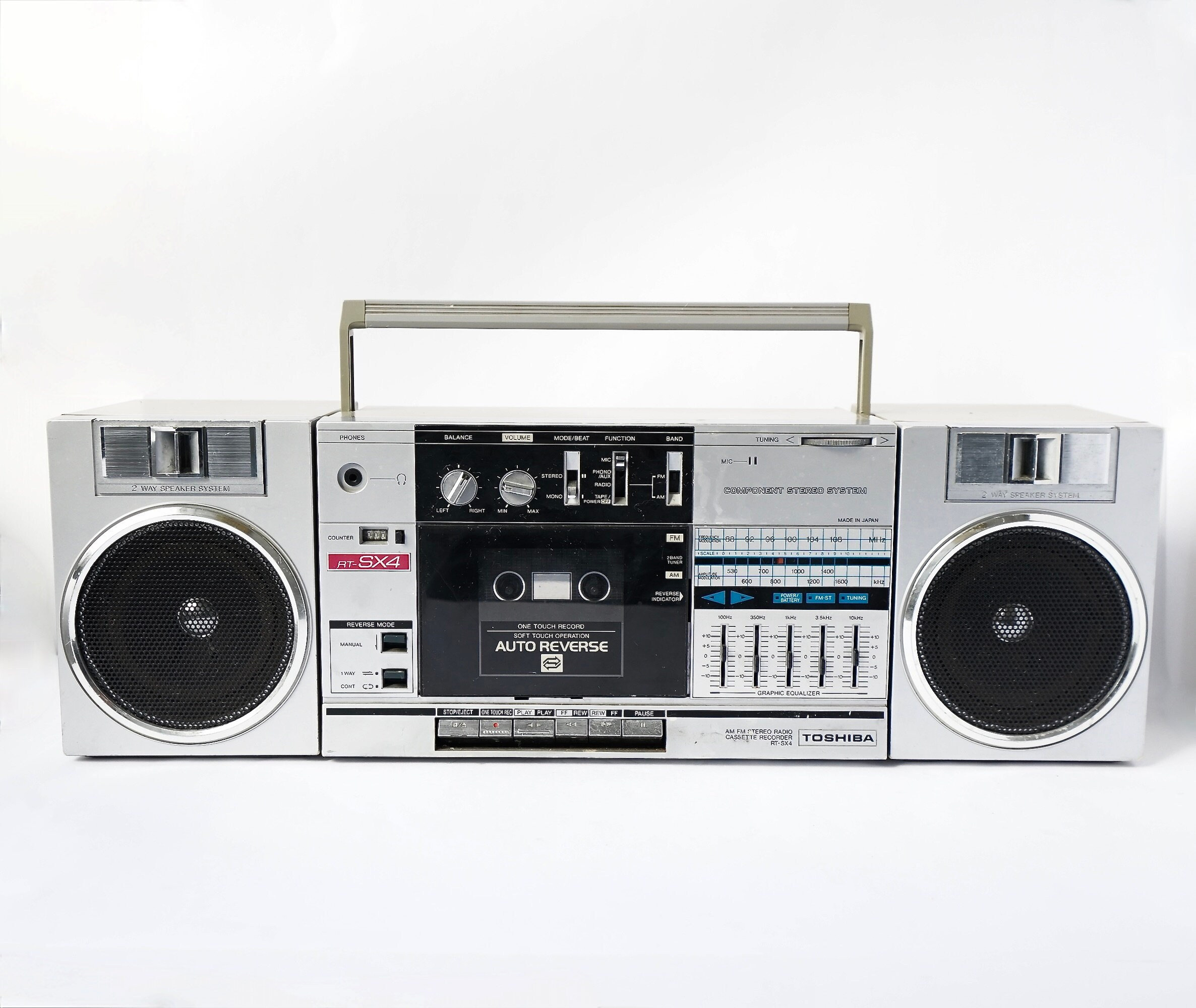 Vintage 80's TOSHIBA RT-SX4 Boombox Ghetto Blaster Cassette