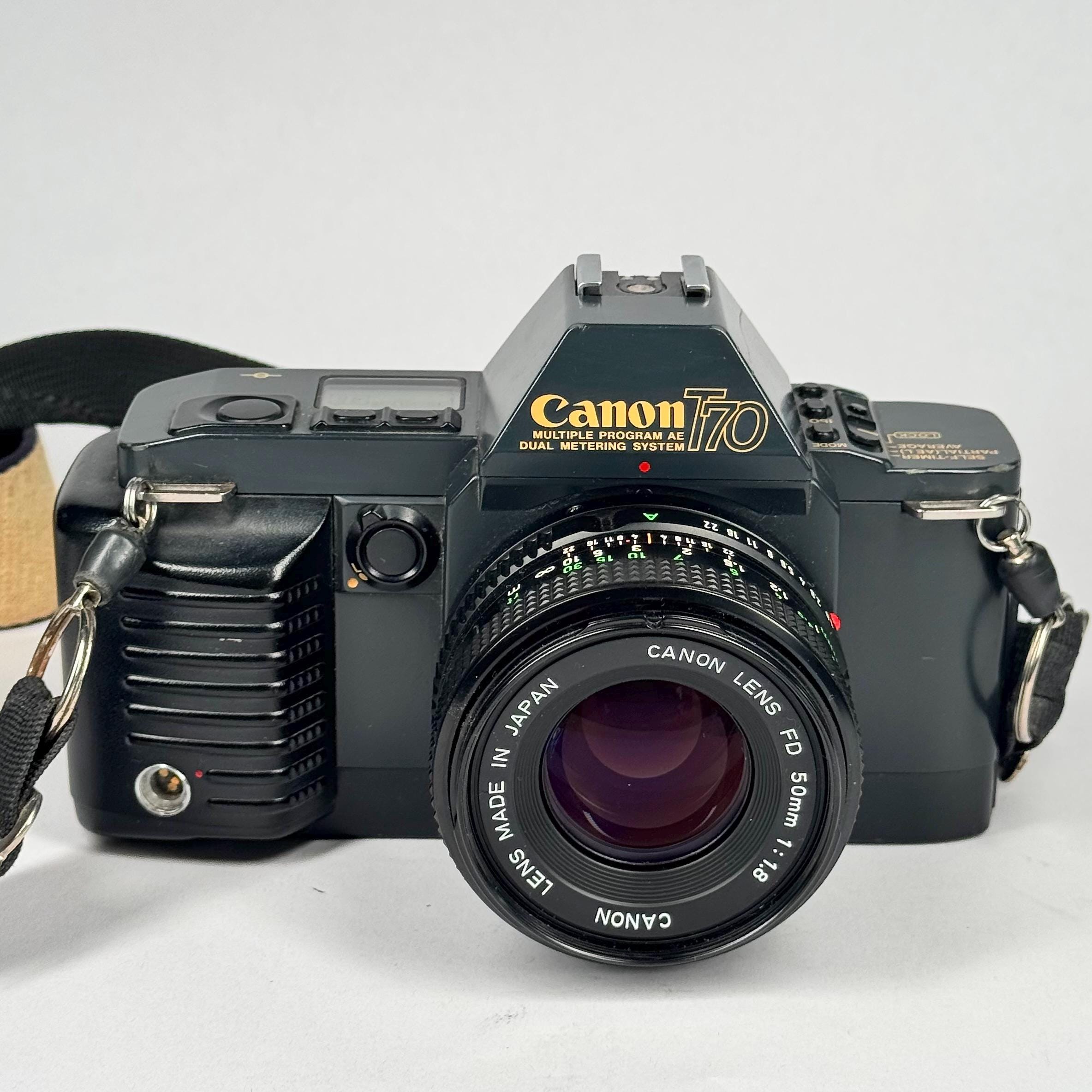 Vintage Canon T70 35mm Film SLR Camera W/ FD 50mm F/1.8 Lens