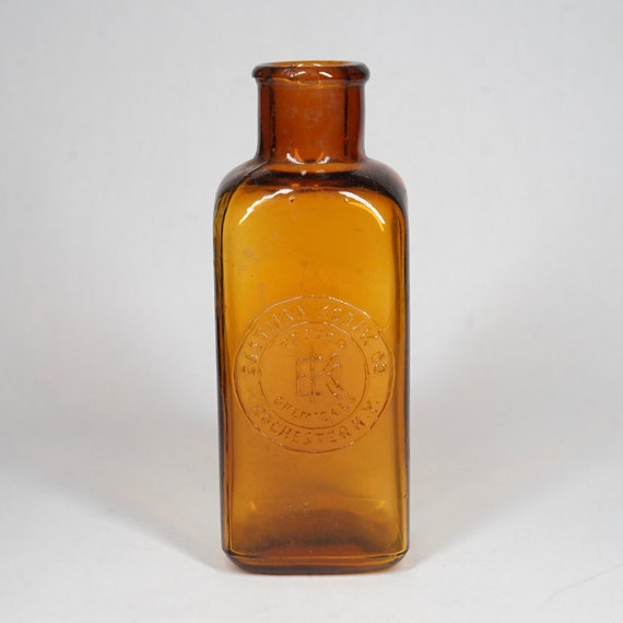 Antique 1910's Eastman Kodak Amber Glass Darkroom Photographic