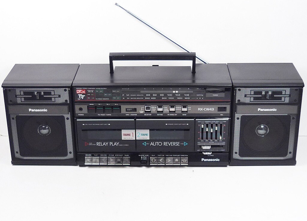 Vintage 80's Panasonic Boombox GHETTO BLASTER Rx-cw43 Cassette