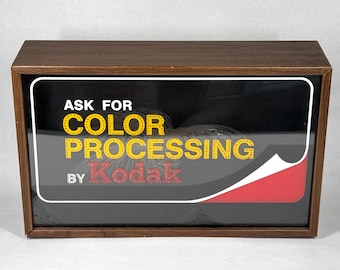 Vintage KODAK Film Color Processing Fiber Optic Motion Light Sign