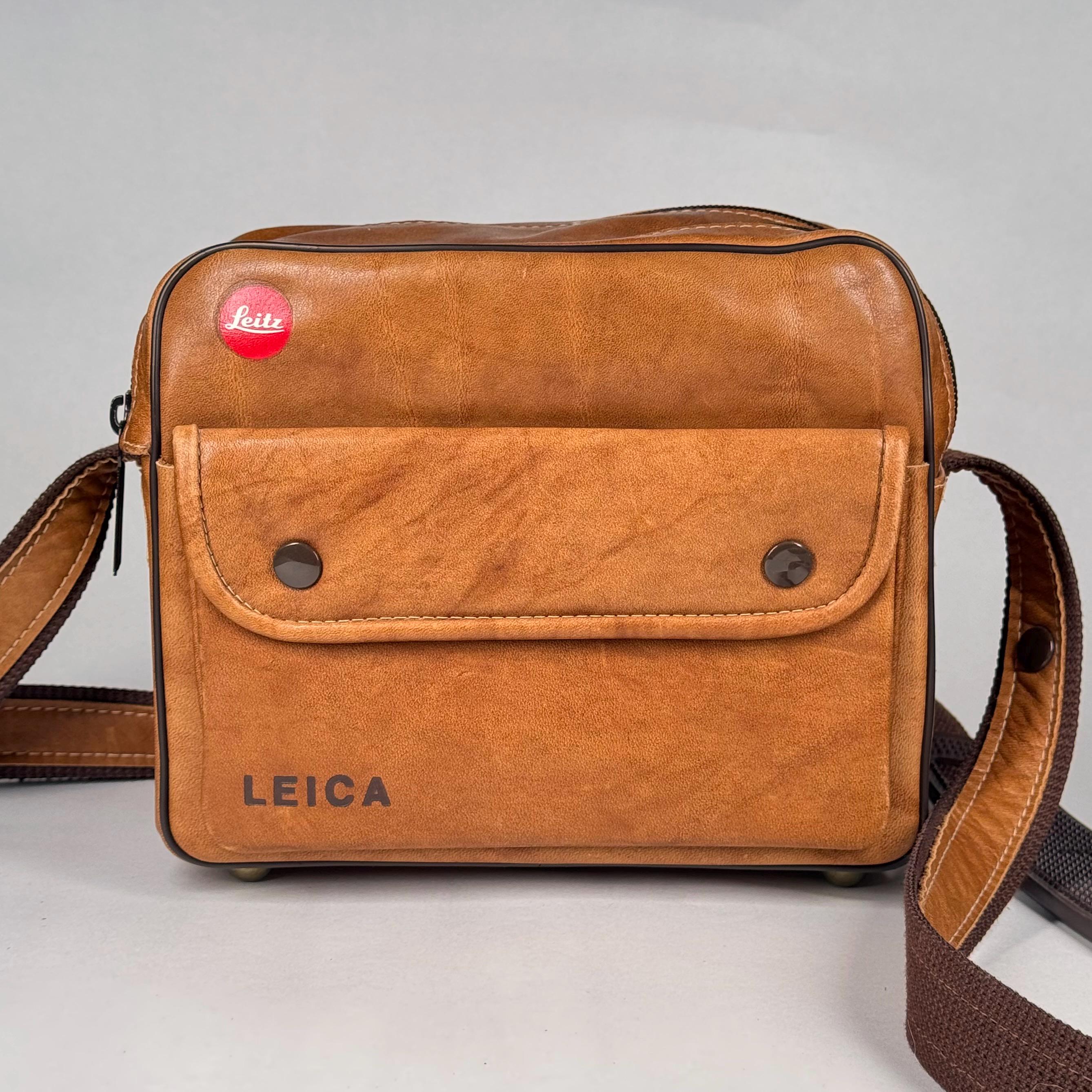 Vintage LEICA 14840 Leather Shoulder Combination Camera Bag