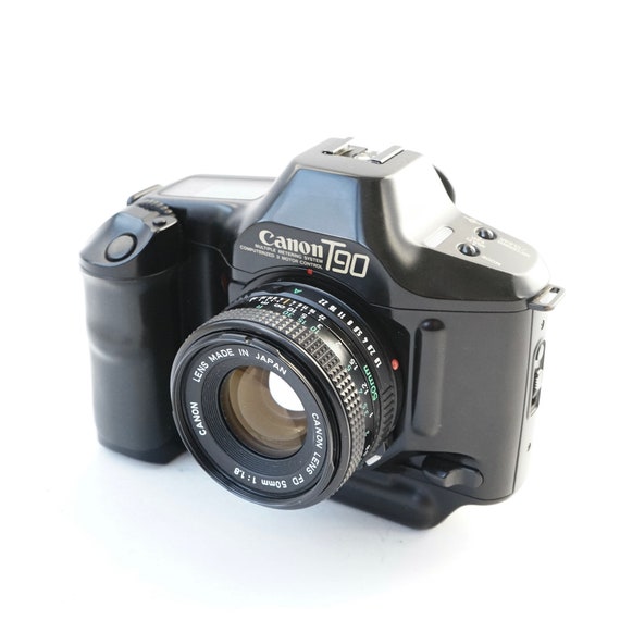 Vintage Canon T90 TANK 35mm Film SLR Camera W/ FD 50mm F/1.8 Lens 