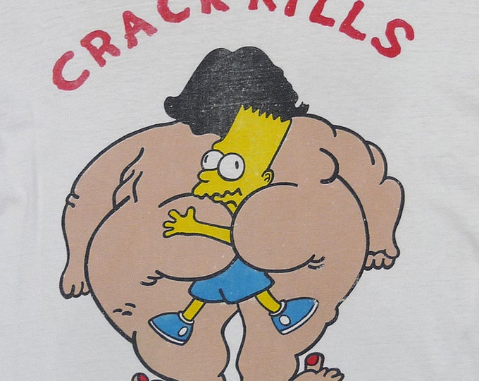 Vintage 90's Bart Simpson Crack Kills Simpsons Hip-hop Rap T-shirt M - Etsy