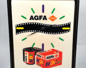 Vintage 1980's AGFA 35mm Color Film Camera Store Advertising Wall Clock