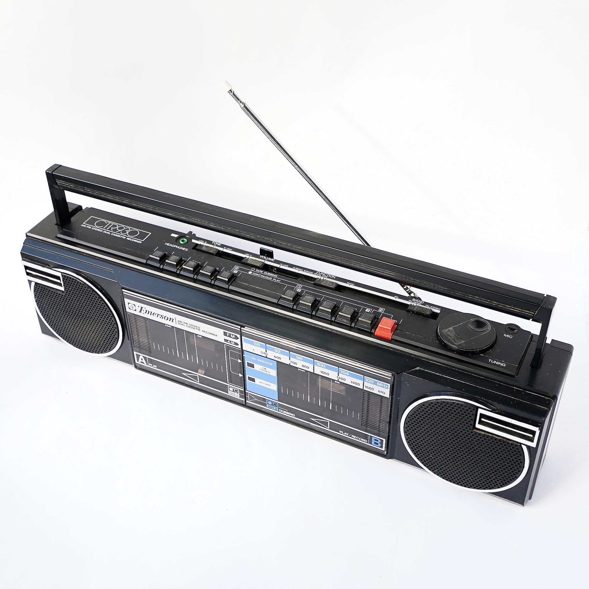 Vintage 80's Emerson CTR930 Boombox Ghetto Blaster Cassette