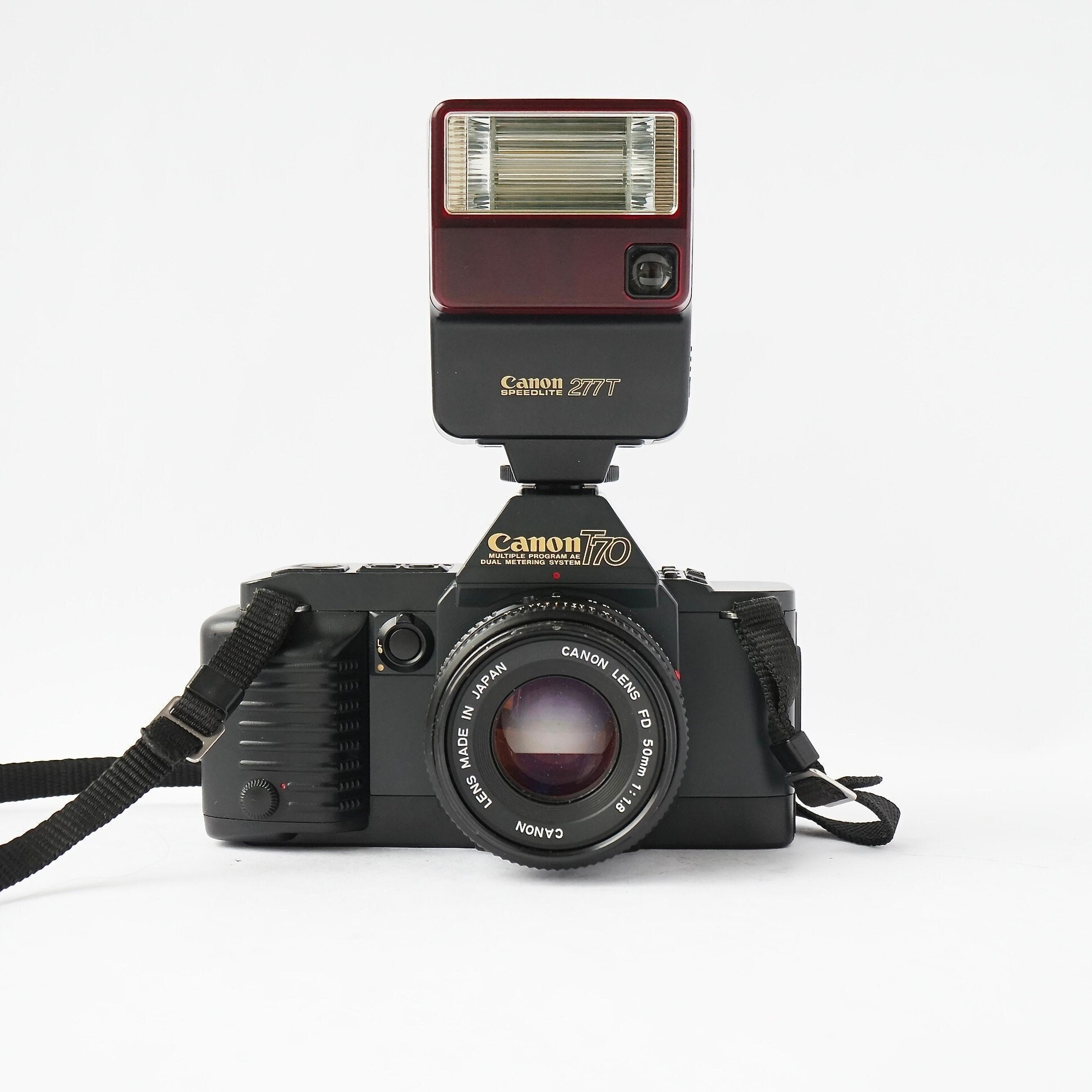 Canon T70　35-70mm／Speedlite 277T Canon T-70 35mm SLR Film Camera with 277t speedlite | eBay