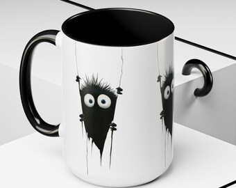 Tasse à café monstre, tasse effrayante pour les amateurs d'horreur, cadeau d'Halloween, cadeau d'anniversaire de pendaison de crémaillère, tasse à thé décorative en céramique de 11 oz et 15 oz, effrayant