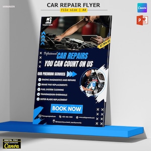 Car Repair Flyer – Editable Auto Mechanic Flyer , Car Service Flyer | Template automotive repair shop and Mobile Mechanic Flyers in Canva