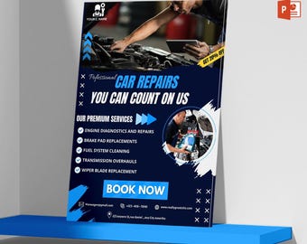 Editable Car Repair Flyer – Auto Mechanic Template (Canva/PPT)