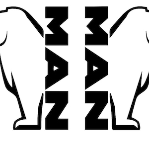2x Man Seitenfenster Aufkleber, LKW-Aufkleber, Selbstklebend, Diverse Farben-25cm Höhe-