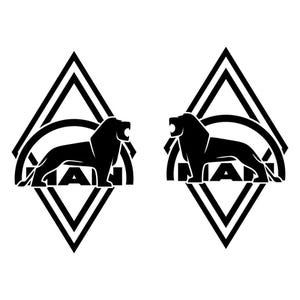 2x MAN Raute mit Löwe, LKW Aufkleber, Löwenpower, Selbstklebend