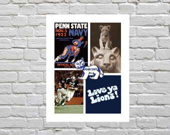 Vintage Penn State Collage Poster: Retro PSU Wall Art (Digital Download)