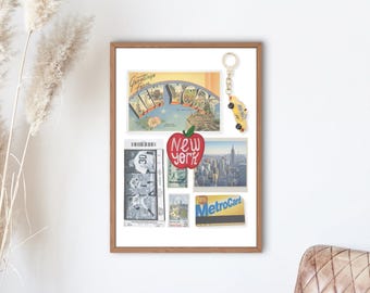 NYC Collage Poster: New York City Souvenir Print (Digital Download)