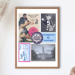 Póster de Penn State, impresión de collage de PSU, arte mural de fútbol de Penn State, póster para estudiantes de PSU