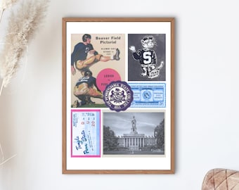 Penn State Collage Poster: Vintage PSU Football Art (Digital Download)
